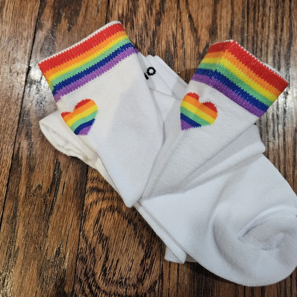 NWT Queer Eye Rainbow Choose Kindness Socks